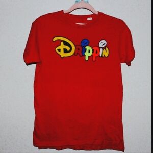 FWRD Denim Drippin 100% Cotton Red Teeshirt Kids Xl 18-20